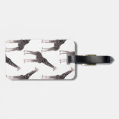 かわいい白黒ピンクキリン ラゲッジタグ (裏面横)