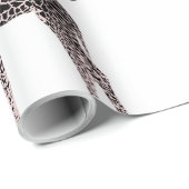 かわいい白黒ピンクキリン ラッピングペーパー (ロールコーナー)