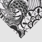 かわいい白黒フローラペイズリー 薄葉紙 (詳細)