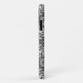 かわいい白黒フローラペイズリー Case-Mate iPhoneケース (裏面/右)