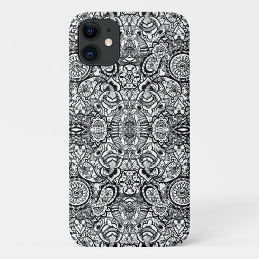 かわいい白黒フローラペイズリー Case-Mate iPhoneケース (裏面)