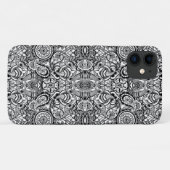 かわいい白黒フローラペイズリー Case-Mate iPhoneケース (裏面(横))