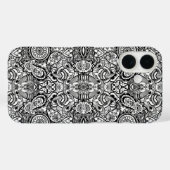 かわいい白黒フローラペイズリー Case-Mate iPhoneケース (裏面 (横))