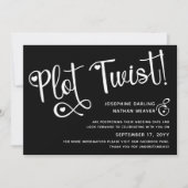 かわいい白黒プロットのツイスト結婚延期 セーブザデート (正面)