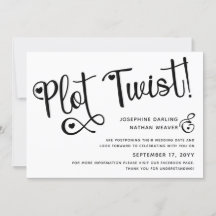 かわいい白黒プロットのツイスト結婚延期