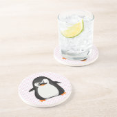 かわいい白黒ペンギンおもしろいと口ひげ コースター (側面)
