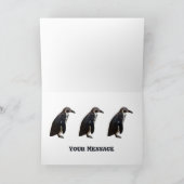 かわいい白黒ペンギン誕生日カード カード (内部)