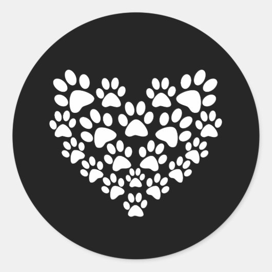 かわいい白黒ポープリント ラウンドシール (正面)