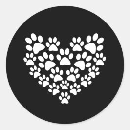 かわいい白黒ポープリント ラウンドシール