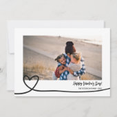 かわいい白黒ラインハート写真バレンタインデー シーズンカード (正面)