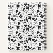 かわいい白黒医療パターンナース モノグラムの ノートブック (裏面)