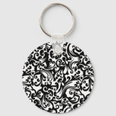 かわいい白黒抽象芸術背景デザインiPhone キーホルダー (正面)