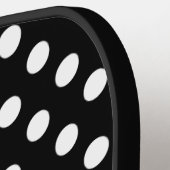 かわいい白黒水玉模様ピンクモノグラム ピックルボールラケット (左詳細)