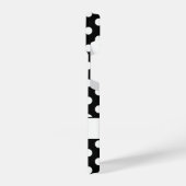 かわいい白黒水玉模様レトロパターンモノグラム iPhoneケース (左側面)