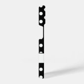 かわいい白黒水玉模様レトロパターンモノグラム iPhoneケース (右側面)