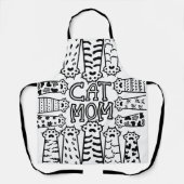 かわいい白黒猫お母さん エプロン (正面)