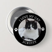 かわいい白黒猫の写真 缶バッジ (正面&裏面)