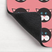 かわいい白黒猫顔 パターン(の模様が)ある マウスパッド (コーナー)