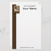 かわいい白黒眠っている子犬の写真パーソナライズされた 便箋 (正面/裏面)