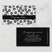 かわいい白黒花名刺 名刺 (正面/裏面)