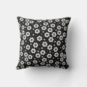 かわいい白黒花枕 クッション (裏面)