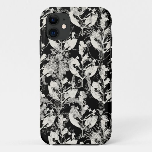 かわいい白黒葉抽象芸術パターン Case-Mate iPhoneケース (裏面)
