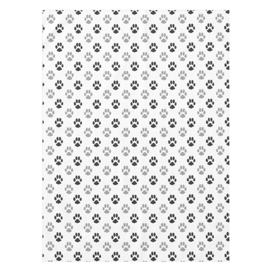 かわいい白黒足はパターンを印刷します テーブルクロス (正面)