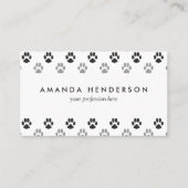 かわいい白黒足はパターンを印刷します 名刺 (正面)