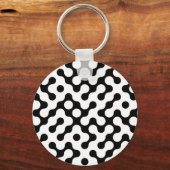 かわいい白黒迷路パターン キーホルダー (正面)