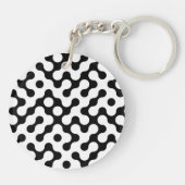 かわいい白黒迷路パターン キーホルダー (裏面)