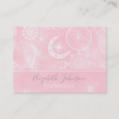 かわいい白&ピンクの夢捕手羽曼荼羅 名刺 (正面)