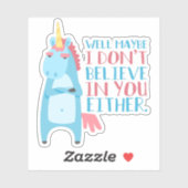 かわいい皮肉なユニコーンが信頼できる問題を抱えている シール (シート)