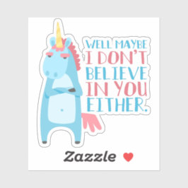 かわいい皮肉なユニコーンが信頼できる問題を抱えている シール