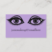 かわいい目プリントメイクアップアーティストラベンダーカラー 名刺 (裏面)