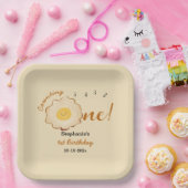 かわいい目玉焼き 1歳の誕生日 ペーパープレート (パーティー)