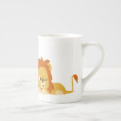 かわいい目覚めの漫画のライオン ボーンチャイナマグカップ (右)