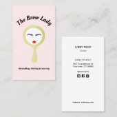 かわいい眉の着色、スレッド化とピンクのワックス 名刺 (正面/裏面)