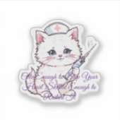 かわいい看護婦ネコの卒業 シール (正面)
