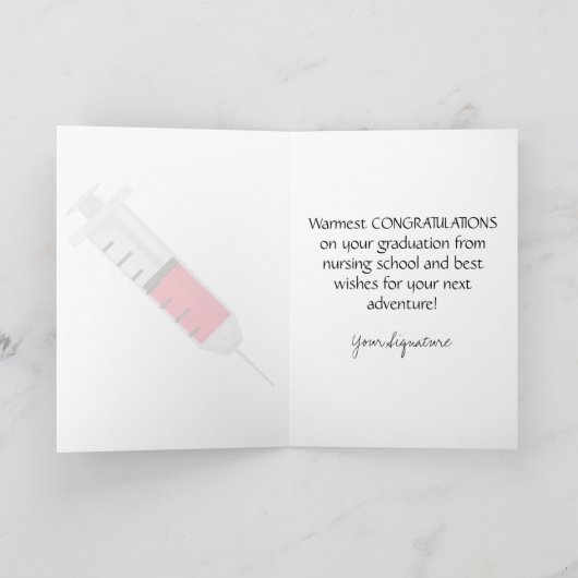 かわいい看護学校卒業おめでとう カード (内部)