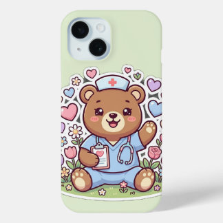 かわいい看護師くまiPhone iPhone 15ケース