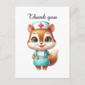 かわいい看護師さん、ありがとう、リス ポストカード (正面)