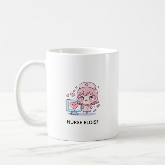 かわいい看護師と医療従事者 コーヒーマグカップ (左)