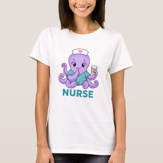 かわいい看護師のタコ Tシャツ (正面)