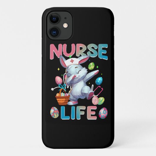 かわいい看護師のダビングイースターバニー Case-Mate iPhoneケース (裏面)