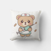 かわいい看護師のテディベア枕 クッション (正面)