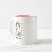かわいい看護師コーヒーマグのギフト ツートーンマグカップ (正面左)