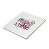 かわいい看護師リボンハートベクターTシャツデザイン_1 タイル (側面)