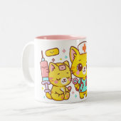 かわいい看護師猫デュオ ツートーンマグカップ (正面左)