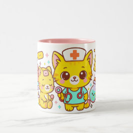 かわいい看護師猫デュオ ツートーンマグカップ