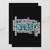 かわいい看護師 RN LVN 看護学校 医療 招待状 (正面/裏面)